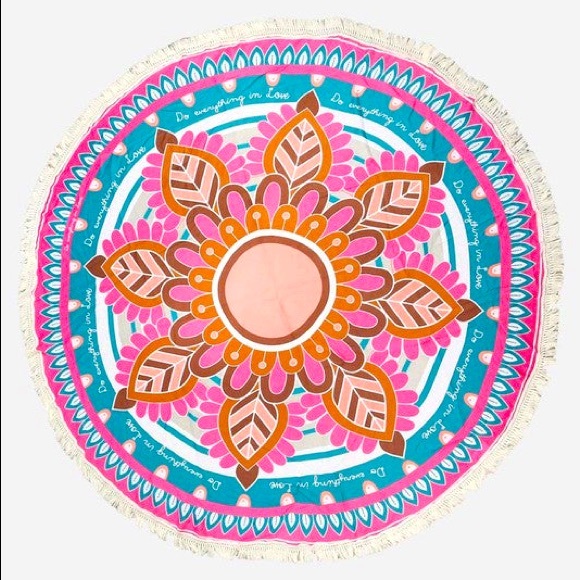 "Do Everything In Love" Beach Towel Pink/Blue - Picture 2 of 2